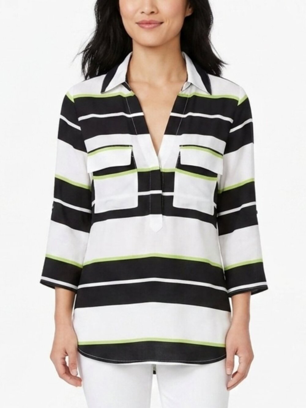 Le Chateau Striped Pull On Collared Top- Sz. XXS